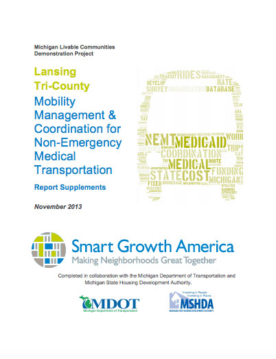 Mobility Management & Coordination in the Lansing, MI region: Supplemental materials