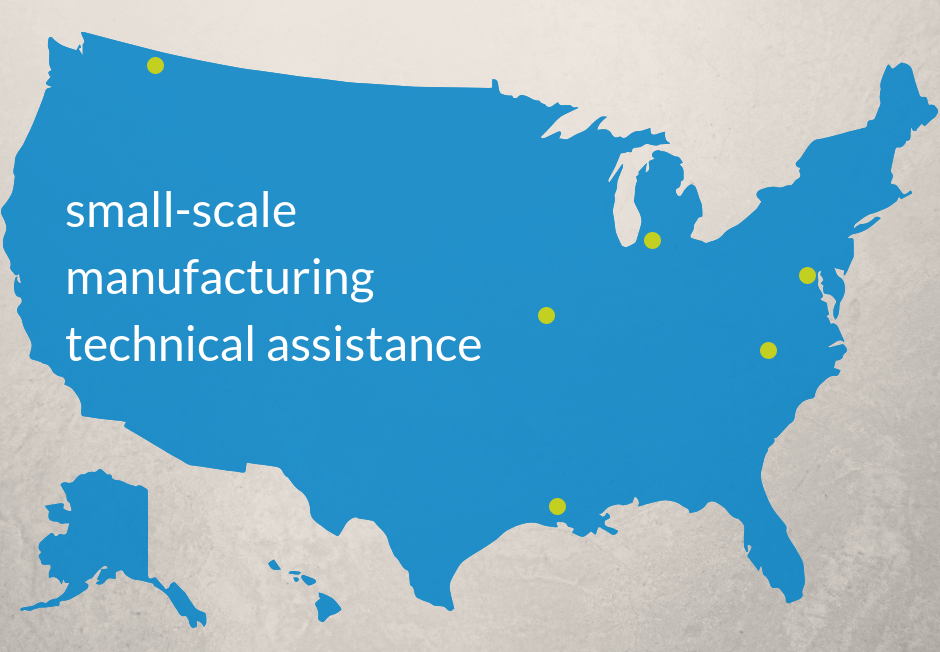  />Each of the six communities selected to receive assistance on supporting local small-scale manufacturing are very different. Before diving into the assistance that will happen over the next year, let's get to know each of the communities a little bit better. </strong></p>
<p>Baltimore, MD; High Point, NC; South Bend, IN; Columbia, MO; Lafayette, LA; and Cusick, WA each outcompeted 58 other applicants for technical assistance on small-scale manufacturing made possible by the Economic Development Administration.</p>
<p>Those six cities and towns recognize the potential of this growing sector for creating positive change for the entire community. Supporting homegrown makers, like breweries and 3D printers, in the heart of a community can help residents access high paying jobs close to home and breathe new life into vacant storefronts and other struggling areas.</p>
<p>But other than the fact that each is committed to supporting their local maker economy, all of these communities are very different. From big cities like Baltimore, MD to small, rural communities like Cusick, WA; from communities with a long history of manufacturing like High Point, NC to cities using this as an opportunity to support a budding industry, each of these communities has their own challenges and opportunities.</p>
<p>As we prepare for our work with <a href=