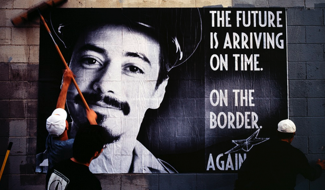 The future is arriving on time poster