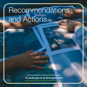 Image of hands touching a map with text overlaid reading: Recommendations and Actions