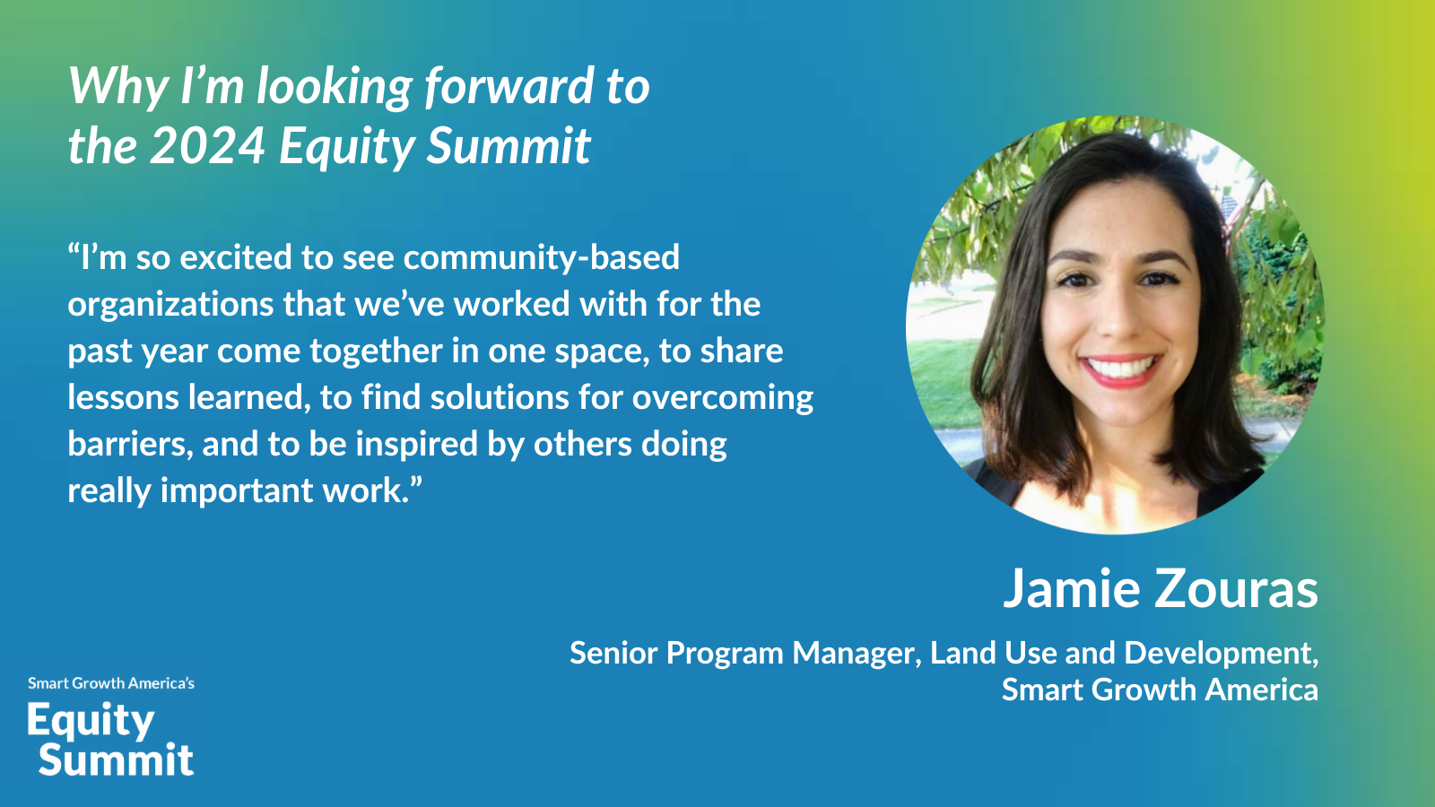 Jamie Zouras, Senior Program Manager of Land Use and Development, says 