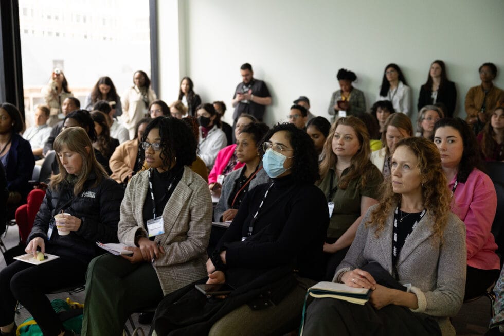 A group of people in a seminar