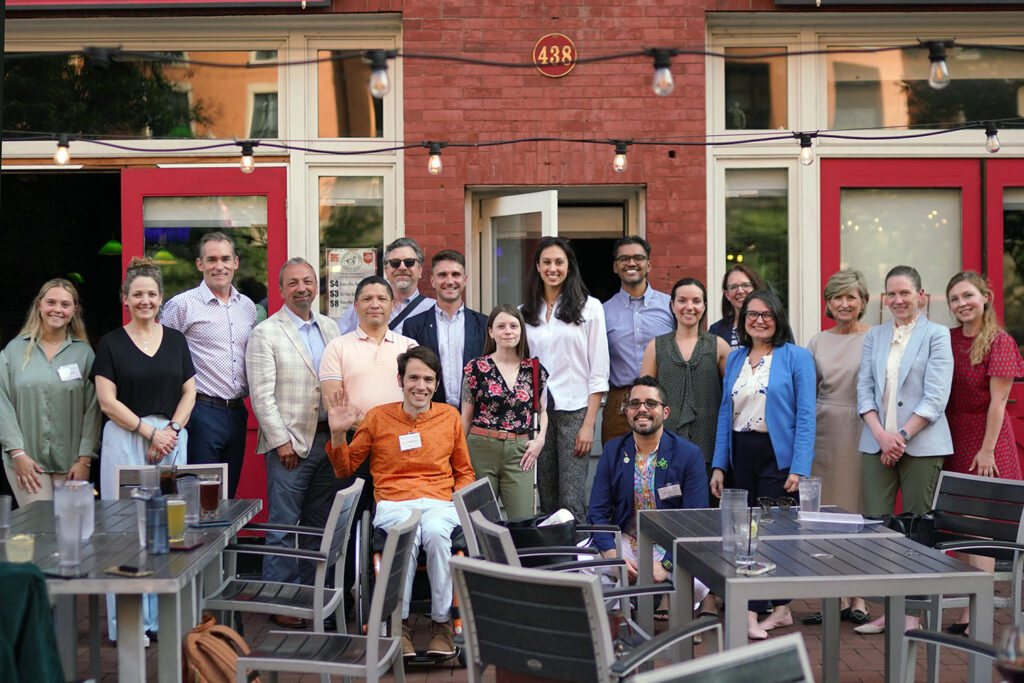 A group of smiling people
